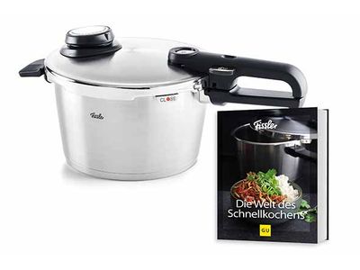 Promoset Vitavit Premium Snelkookpan D22cm - 4,5l + Inzet + Kookboek Duits