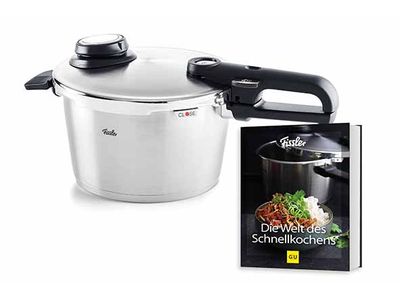 Promoset Vitavit Premium Snelkookpan D22cm - 6l + Inzet + Kookboek Duits