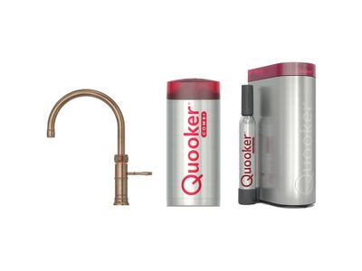 Classic Fusion Round met COMBI boiler en CUBE reservoir 5-in-1 kokend water kraan messing patina