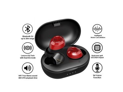 HT10 Pro in-ear BT TWS zwart/rood