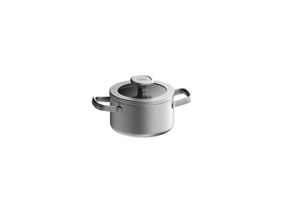 LEO RECYCLED R RVS kookpot met deksel 16cm Graphite