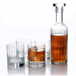 Luigi Bormioli Bach Whiskey Set 5pcs Karaf 70cl - 4x Tumbler D.o.f. 33,5cl