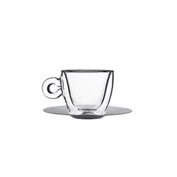 Thermic Glass Cappuccinoglas 16,5cl Set2 Met Rvs Ondertas - Dubbelwandig 