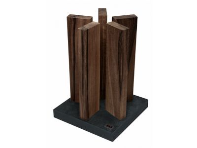 Messenblok Stonehenge Walnotenhout met granieten voet voor 10 messen