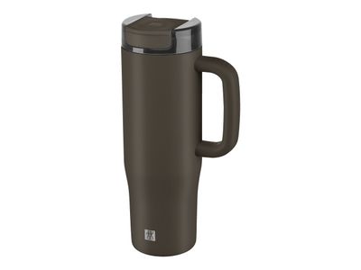 Thermo+ Drinkbeker met rietje 900 ml - chocolate grey