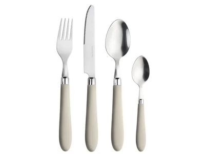 Daisy 24-delige bestekset uit rvs en kunststof zand in cadeauverpakking