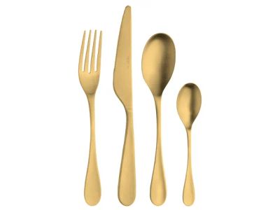 Drop Satin 24-delige bestekset uit rvs goud in cadeauverpakking