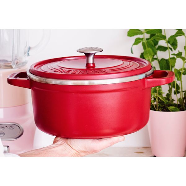 GreenPan Featherweights Stoofpot met deksel 26cm 5,3l Rood 