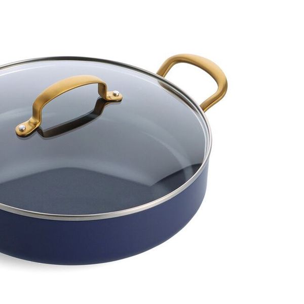 GreenPan Barcelona Blue Stoofpan 30cm met deksel Blauw/Goud