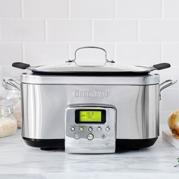 GreenPan Slow Cooker Stainless Steel 6L