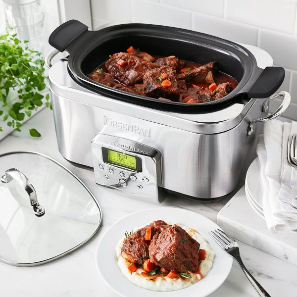 GreenPan Slow Cooker Stainless Steel 6L