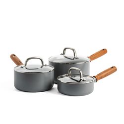 GreenPan Mayflower Pro 6-delige steelpannenset met keramische antikleeflaag + deksels 