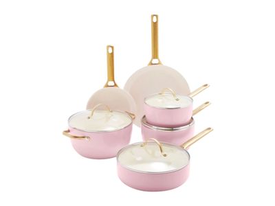 Padova Blush Pink 10-delige Pannenset met keramische antikleeflaag 10-delige