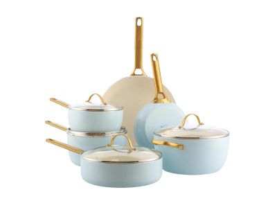 Padova Light Blue 10-delige Pannenset met keramische antikleeflaag 10-delige