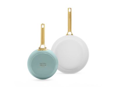 Padova Smokey Blue 2-delige Pannenset met keramische antikleeflaag 20/26cm