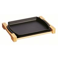 Assiette boisée 33x23cm Noir 