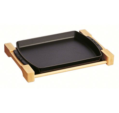 Assiette boisée 33x23cm Noir  Staub