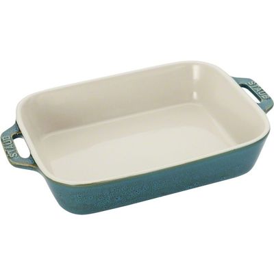 Gratineerschaal 34x24cm Ancient turquoise Staub