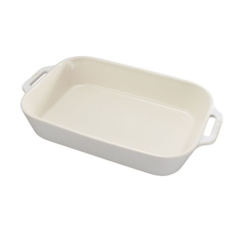 Plat rectangulaire 34x24cm Ivory White  Staub