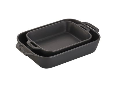 Set van 2 ovenschalen Mat zwart