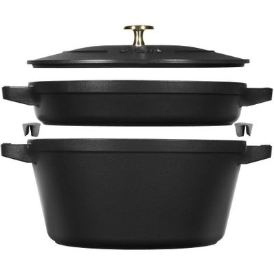 Stackable cocotte en grillpan van 24cm 3.8L Staub