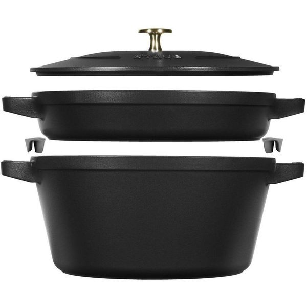 Staub Stackable cocotte en grillpan van 24cm 3.8L