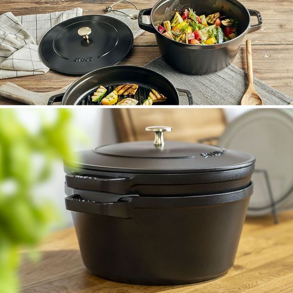 Staub Stackable cocotte en grillpan van 24cm 3.8L