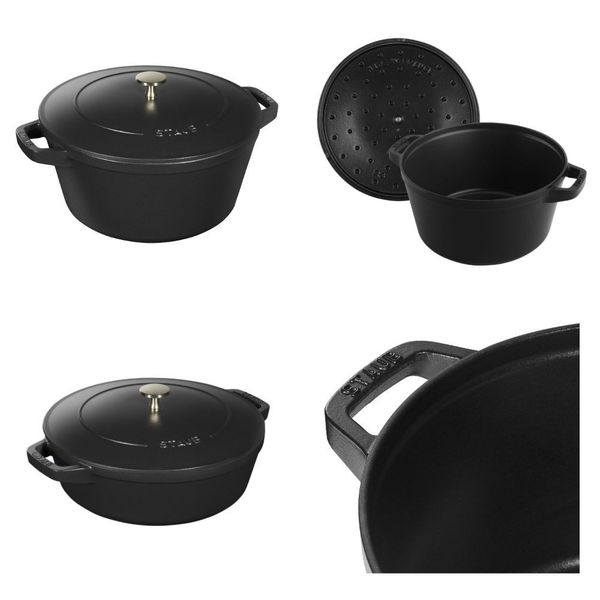 Stackable cocotte en grillpan van 24cm 3.8L 