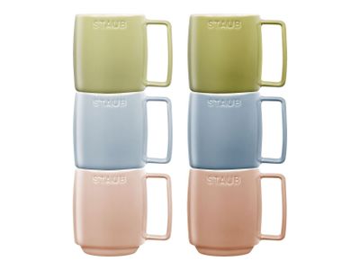 Macaron Keramische mokken, set van 6, 350 ml