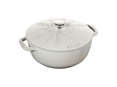 La Cocotte Braadpan Sneeuwvlok 24 cm / 3,6 l, Rond, White truffle