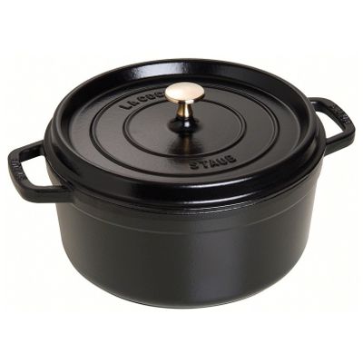 Ronde cocotte 20cm Zwart  Staub