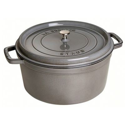 Ronde cocotte 22cm Grafietgrijs  Staub