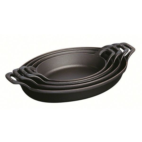 Staub Stapelbaar bord ovaal 21cm Zwart 