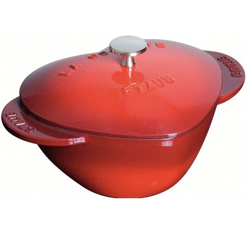 Hartvormige cocotte 20cm Kers   Staub