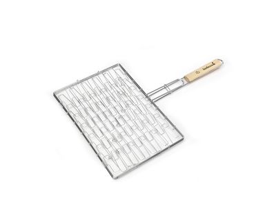 elastische grill uit chroom en hout 40x28cm FSC 100% 