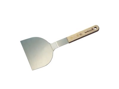 Hamburgerspatel uit rvs en rubberhout 30cm FSC 100% sgsch-coc-041337