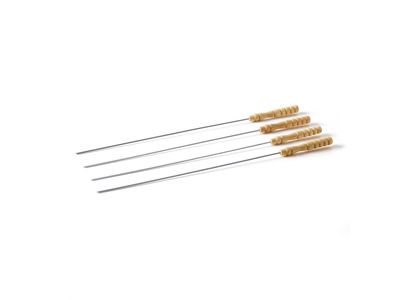Set de 4 brochettes en chrome et bois de caoutchouc 43cm FSC 100% 