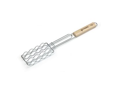Grille à saucisses en chrome et bois de caoutchouc 51cm FSC 100% 