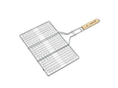 hamburgergrill uit chroom en hout 35x23cm FSC 100% 