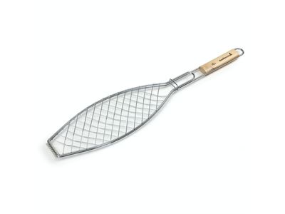 visgrill uit chroom en hout 66x14cm FSC 100% 