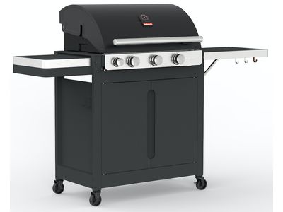 Stella 3201 barbecue à gaz noir avec armoires 174x59x119cm