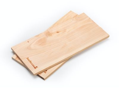 Set de 2 planches de fumage en bois de hêtre