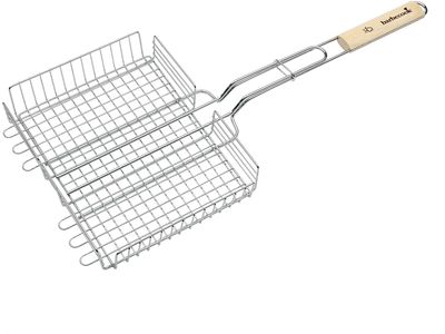 dubbel rooster uit chroom en hout 31.5x25x5cm FSC 100% 