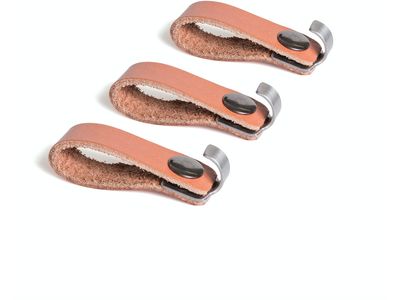 Set de 3 crochets en inox et cuir