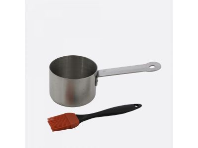 Sauspan uit rvs met borstel 23x7.5x10.5cm