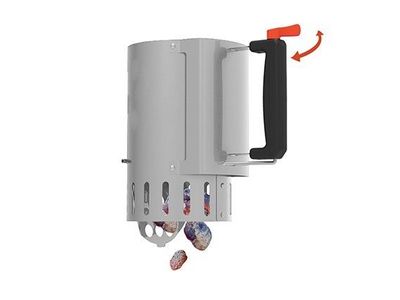 houtskoolstarter met safe-drop uit rvs Ø 16.5cm H 27.5cm 