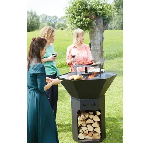 Nestor Original houtbarbecue uit gegalvaniseerd staal zwart 92x92x101cm  Barbecook