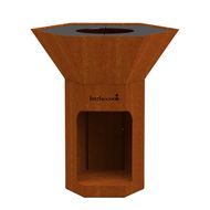 Nestor Original barbecue au bois en acier corten 92x92x101cm 