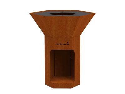 Nestor Original houtbarbecue uit corten staal 92x92x101cm