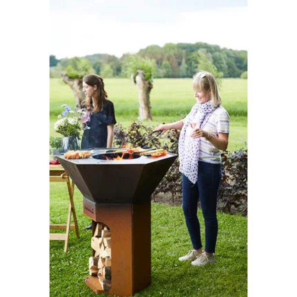 Barbecook Nestor Original houtbarbecue uit corten staal 92x92x101cm